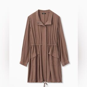 TORRID Taupe Long Sleeve Button-Up long Jacket XL